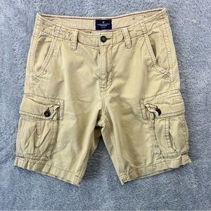 American Eagle Outfitters AEO Tan Cargo shorts 10” Inseam Sz 32